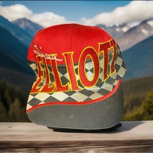 Vintage Bill Elliott McDonald’s Racing Team Checkered Snapback Hat 1998